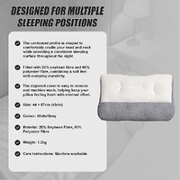 Cervical Ergonomic Pillow Soy Bean Contour Orthopedic Bed Neck Pain Washable