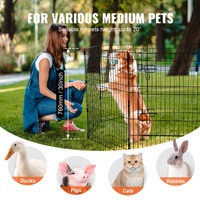 VEVOR Dog Playpen, 8 Pcs 30"H x 24"W Panels Foldable Metal Pet Exercise Pen, Dog Fence Indoor and Outdoor Pen with Door, 600D Oxford Fabric Bottom Pad