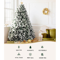 Christmas Tree 2.4M Xmas Tree Decorations Snow Flocked 1500 Tips