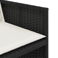 11 Piece Garden Dining Set with Cushions Black Poly Rattan