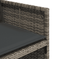 15 Piece Garden Dining Set with Cushions Grey Poly Rattan