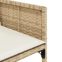 13 Piece Garden Dining Set with Cushions Beige Poly Rattan