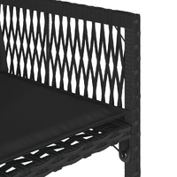 17 Piece Garden Dining Set with Cushions Black Poly Rattan