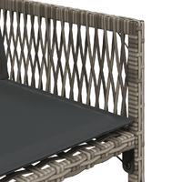 17 Piece Garden Dining Set with Cushions Grey Poly Rattan