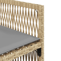 17 Piece Garden Dining Set with Cushions Mix Beige Poly Rattan