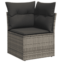 6 Piece Garden Sofa Set with Cushions Beige Poly Rattan