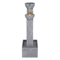 Gardeon Solar Fountain Water Feature Outdoor Fountain Indoor 3-Tier Cascading Grey