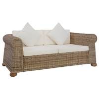 Sofa Set with Cushions Natural Rattan