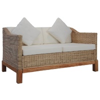 Sofa Set with Cushions Natural Rattan