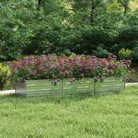 Garden Raised Bed Galvanized Steel Silver
