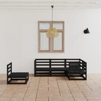 5 Piece Garden Lounge Set Solid Pinewood