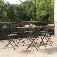 Folding Bistro Chairs Poly Rattan and Steel