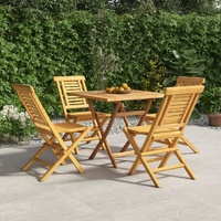 5 Piece Garden Dining Set Solid Teak Wood