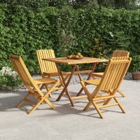 5 Piece Garden Dining Set Solid Teak Wood
