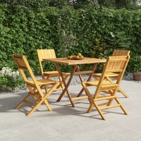 5 Piece Garden Dining Set Solid Teak Wood