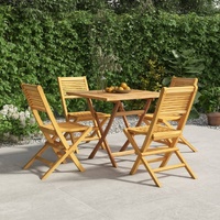 5 Piece Garden Dining Set Solid Teak Wood