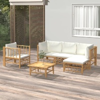 Garden Lounge Set with Cushions  Bamboo
