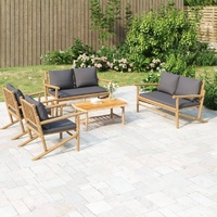 Garden Lounge Set with Cushions Bamboo