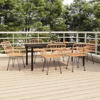 Garden Dining Set Poly Rattan