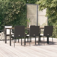 Garden Dining Set with Cushions Poly Rattan