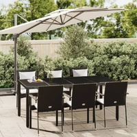 Garden Dining Set with Cushions Poly Rattan