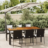 Garden Dining Set with Cushions Poly Rattan