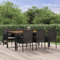 Garden Dining Set with Cushions Poly Rattan