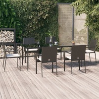 Garden Dining Set with Cushions Poly Rattan