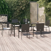 Garden Dining Set with Cushions Poly Rattan