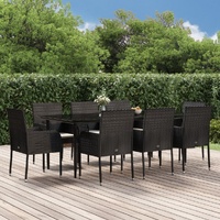 Garden Dining Set with Cushions Poly Rattan