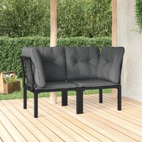 Garden Chair with Cushions Black and Grey Poly Rattan