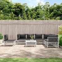 Garden Lounge Set with Cushions Steel