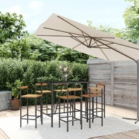 Garden Bar Set Poly Rattan& Solid Wood Acacia