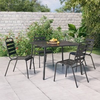 Garden Dining Set Anthracite Steel