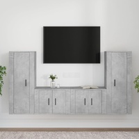 4 Piece TV Cabinet Set Engineered Wood