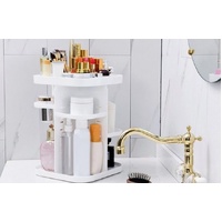 360 Rotating Large Capacity Makeup Organizer for Bedroom and Bathroom (White)