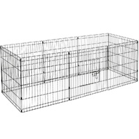 24' Dog Rabbit Playpen Exercise Puppy Enclosure Fence With Cover
