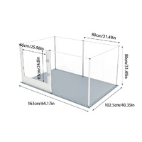 Silver Transparent Acrylic 6 Panel Dog Playpen Indoor Fence Whelping Box with Lock Door