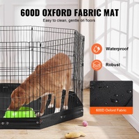 VEVOR Dog Playpen, 8 Pcs 30"H x 24"W Panels Foldable Metal Pet Exercise Pen, Dog Fence Indoor and Outdoor Pen with Door, 600D Oxford Fabric Bottom Pad