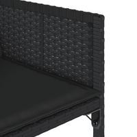 5 Piece Garden Dining Set with Cushions Black Poly Rattan