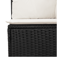 6 Piece Garden Sofa Set with Cushions Black Poly Rattan
