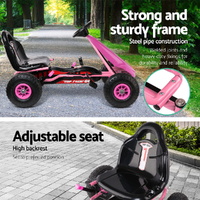 Kids Pedal Go Kart Ride On Toys Racing Car Adjustable Seat Pink