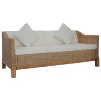 Sofa Set with Cushions Natural Rattan