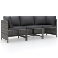 Sectional Sofa with Cushions Poly Rattan