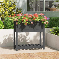 Planter with Shelf Solid Wood Pine
