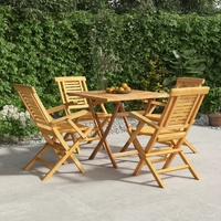 5 Piece Garden Dining Set Solid Teak Wood