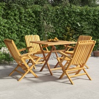 5 Piece Garden Dining Set Solid Teak Wood