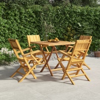 5 Piece Garden Dining Set Solid Teak Wood