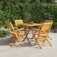 5 Piece Garden Dining Set Solid Teak Wood