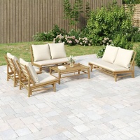 Garden Lounge Set with Cushions Bamboo